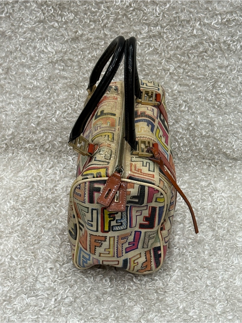 Fendi Forever Bauletto Multicolored Boston Bag - Picture 5 of 16